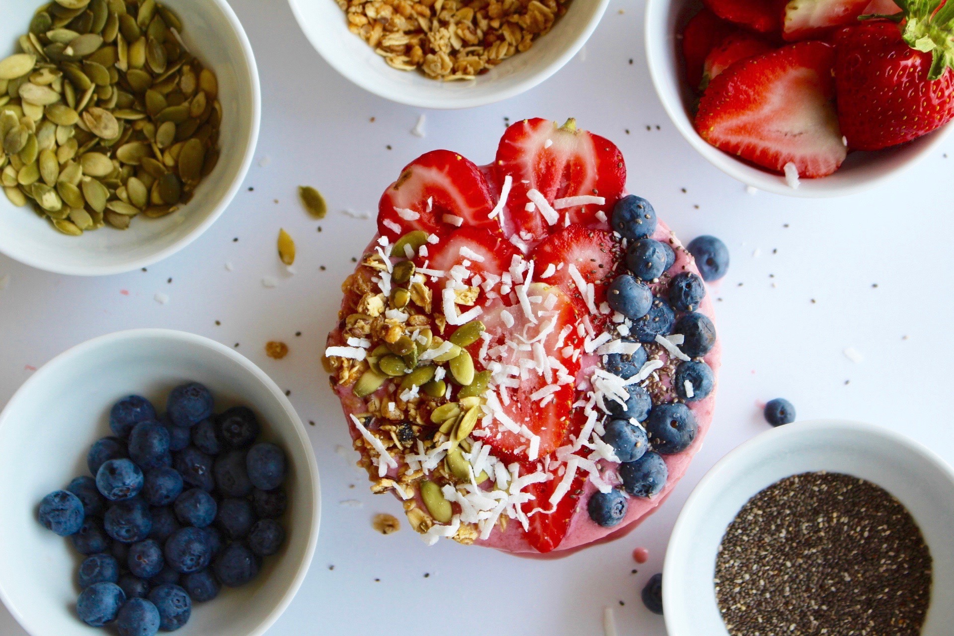 Strawberries N Cream Bowl and Ingredients