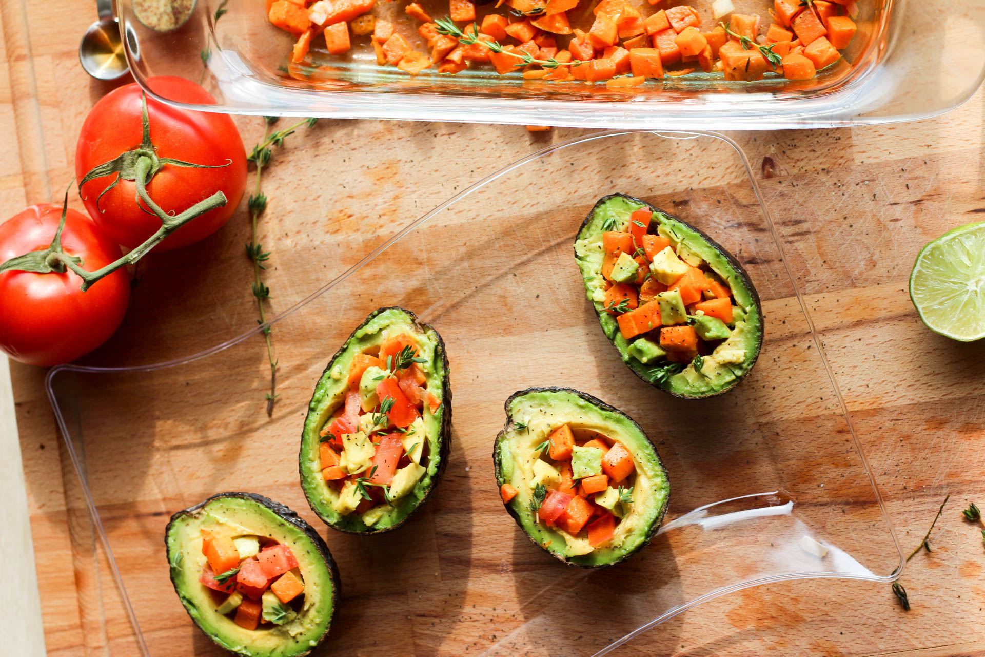 Avocado & Roasted Sweet Potato Salad Cups