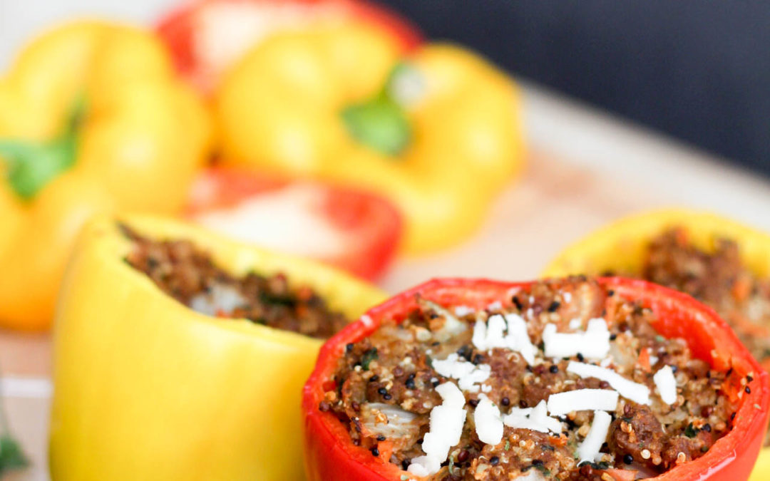 Easy Plant Based Quinoa Stuffed Bell Peppers Fit Life with Fran