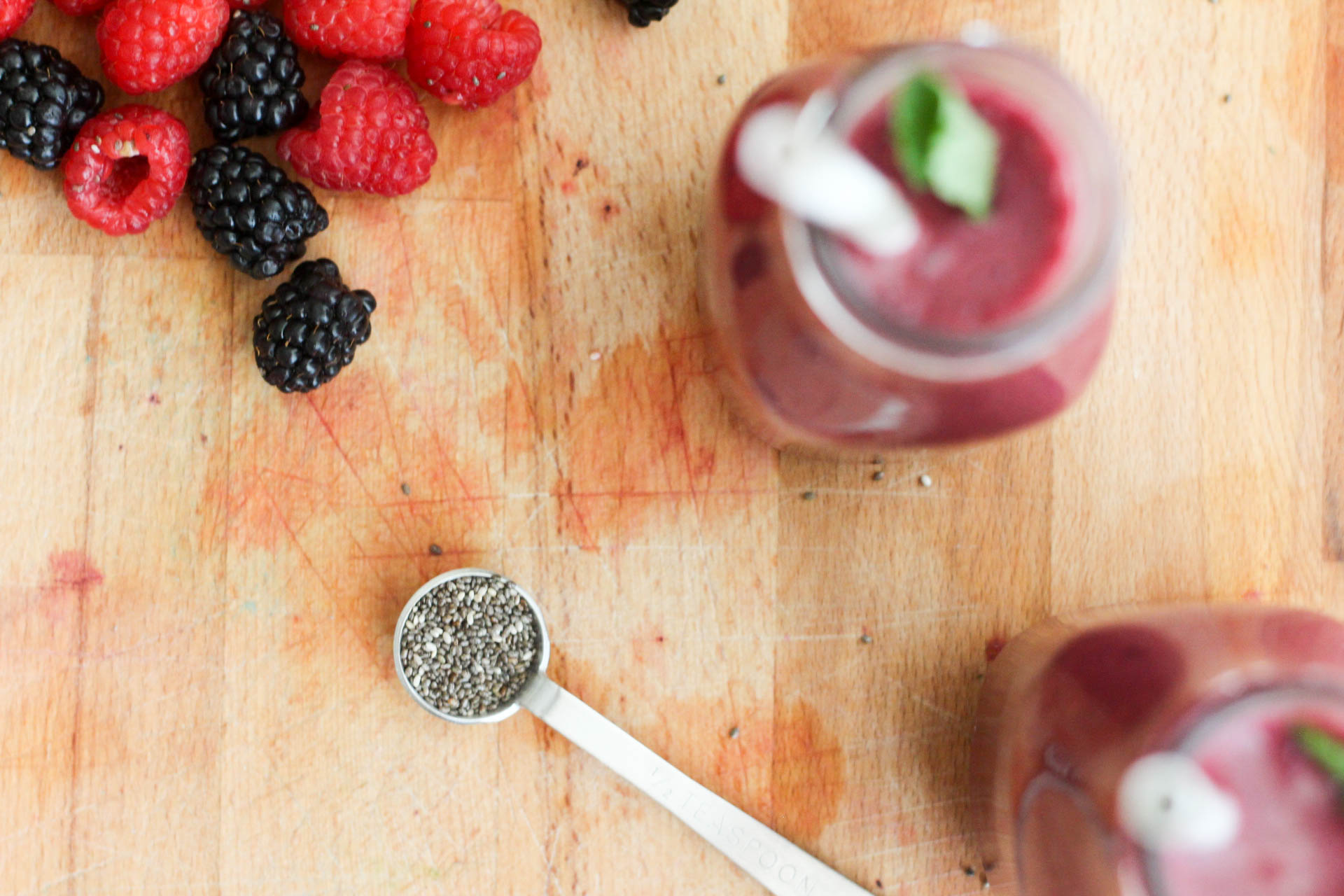 Triple Berry Protein Smoothie - Chia Seeds