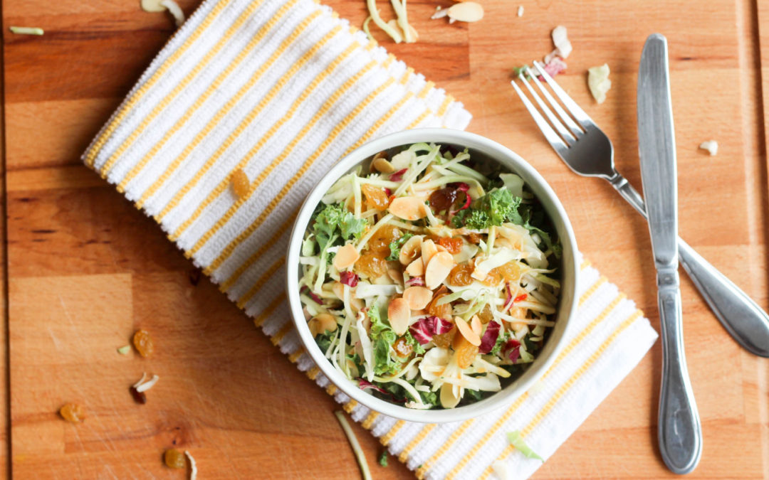 Sweet and Tangy Kale Almond Salad