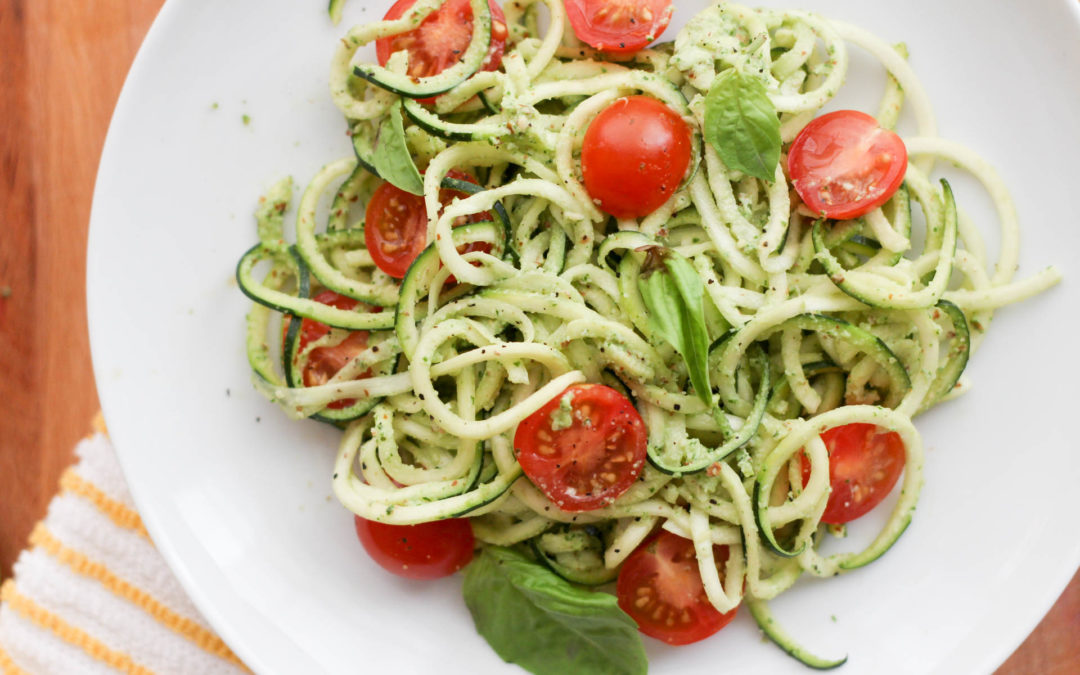 Zucchini Spaghetti with Vegan Pesto Sauce